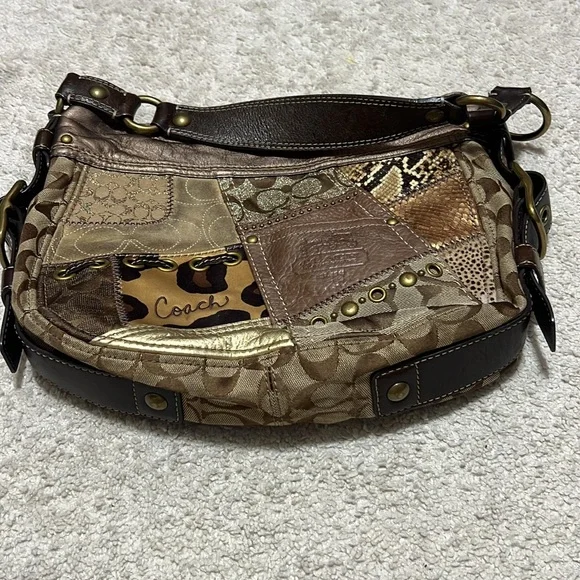 Coach Small Shoulder Bag with Pink Interior and Brown Exterior - Picture 5 of 10